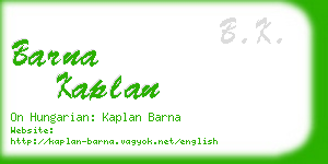 barna kaplan business card